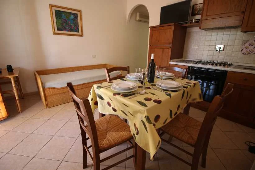 Zona de estar de las casitas superiores Le Viste